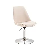 clp chaise de salle a manger mavevick en tissu i chaise design retro ajustable et pivotante i pied en métal, couleur:crème, couleur du cadre:chrome