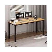 sogeshome bureau informatique, bureau d'ordinateur, table d'ordinateur portable, cadre en métal, 120 x 60x 75 cm,teck & noir, ac3bb-120-sh