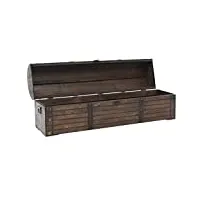 festnight coffre de rangement en bois style vintage marron 120 x 30 x 40 cm boîte de rangement