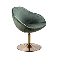 finebuy chaise longue vert velours 70 x 79 x 70 cm fauteuil club tournante salon | fauteuil pivotant avec accoudoirs | fauteuil de bar rembourrée