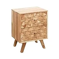 finebuy table de chevet bois massif acacia 44 x 61 x 35 cm avec tiroirs | design table de nuit orientale boxspring nature table d'appoint chambre à coucher