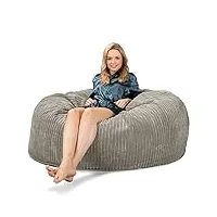 lounge pug, cloudsac 1010 xxl, canapé pouf géant xxl à mémoire de forme, gros pouf sofa, côtelé vison