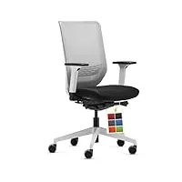 trendoffice to-sync pro chaise de bureau ergonomique avec accoudoirs design moderne home office certifié environnement by dauphin (blanc, dossier en filet)