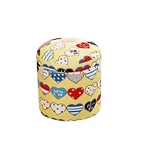 hmeigui pouf de rangement ronde pouf coffre de rangement, coffre de rangement pour repose-pieds à assise en similicuir tabouret cube,yellow_38x38x39cm
