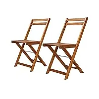 vidaxl 2x chaise de bistro bois massif d'acacia pliable chaise de jardin