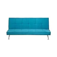 canapé clic-clac convertible 3 places en tissu bleu clair avec fonction lit pour salon scandinave moderne beliani