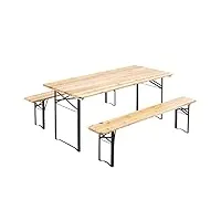 set table et bancs bois 180x80x76cm