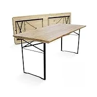 table en bois 180 cm pieds pliants