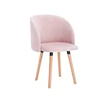 woltu 1x chaise de salle à manger chaise de repas en velours fauteuil de cuisine, rose, bh121rs-1