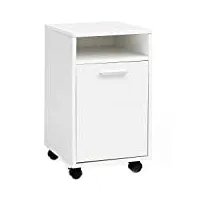finebuy caisson de bureau 33x60x38 cm placard de rangement mobile blanc | armoire de rangement petite avec porte | meuble de bureau a roulette