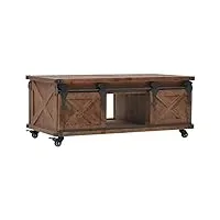 vidaxl table basse marron table d'appoint table de salon bois de sapin massif