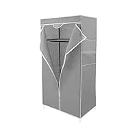 primematik - armoire de rangement en tissu 70 x 45 x 155 cm gris