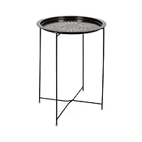 the home deco factory table d'appoint métal noir, fer, 47 x 60 x 47 cm