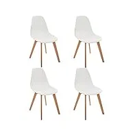 atmosphera for kids - lot de 4 chaises enfant scandinave 58cm blanc
