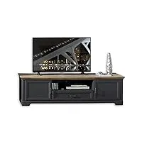 stella trading bas jasmin aspect chêne artisan graphite – meuble tv avec tiroir et beaucoup d'espace de rangement pour votre salon dans un style maison de campagne, 193 x 54 x 51 cm
