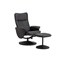 julian bowen fauteuil inclinable avec tabouret lugano, noir