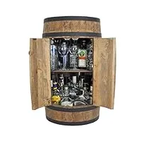 weeco bar tonneau en bois avec double porte, armoire à boissons, étagère à vin, table à vin