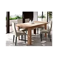 dmora - table à rallonge midland, table de salle à manger extensible, table à manger extensible avec rallonge, cm 140/190x90h78, chêne
