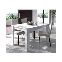 dmora table de salle à manger extensible, couleur blanc brillant, dimensions 140 x 78 x 90 cm