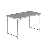 woltu® cpt8122gr table de camping pliante table de jardin table de travail table de balcon réglable en hauteur en aluminium mdf,gris