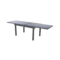 idiffusion table de jardin extensible piazza - 10 personnes - gris graphite