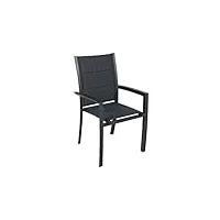 hespéride - fauteuil de jardin empilable allure gris poivre & graphite