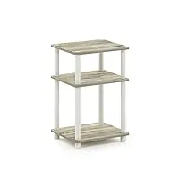 furinno just 3-tier turn-n-tube table d'appoint à 3 niveaux, chêne blanc, bois, sonoma oak/white, one size