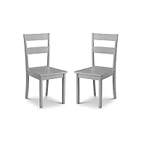 julian bowen lot de 2 chaises de salle à manger kobe, gris
