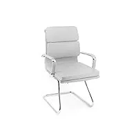 italian concept mito lot de 2 fauteuils en similicuir 57 x 59 x 93 cm blanc/chromé