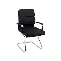 italian concept mito lot de 2 fauteuils en similicuir 57 x 59 x 93 cm noir/chromé