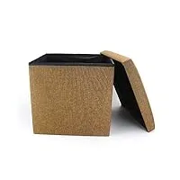 cosaving tabouret pouf cube coffres de rangement pliable tabouret avec mousse à mémoire siège repose-pieds coffre carré 30x30x30cm marron