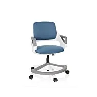 hjh office 640500 chaise de bureau pour enfants et adolescents kid flex tissu bleu gris chaise de bureau évolutive, repose-pieds & dossier réglables