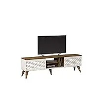 decorotika eggea meuble tv et console multimédia, blanc, 53 cm x 180 cm x 35 cm