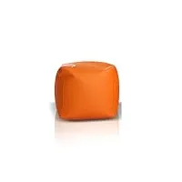 ecopuf® pouf cube l - en cuir synthétique - avec billes de polystyrène - 50 x 50 cm