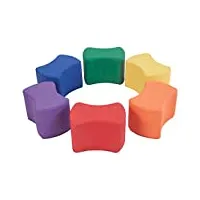 softscape ensemble de 6 tabourets modulables pour tout-petits et enfants, sièges flexibles colorés pour salles de classe et garderies