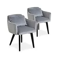 menzzo gybson fauteuil, velours, argent, 59