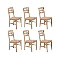 festnight chaises de salle à manger de style industriel 6 pcs bois de manguier solide