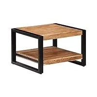 vidax table basse table d'appoint table de salon bout de canapé maison chambre à coucher salle de séjour 60x60x40 cm bois d'acacia massif