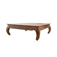 table basse carrée - bois massif de palissandre laqué (brun naturel) - opium #633