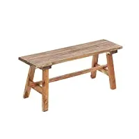design delights banc en bois rustique anzio 90 | 90 x 39 x 26 cm (l x h x p) - banc en bois d’acajou | banc pliable, banc en bois, banc de cuisine en bois