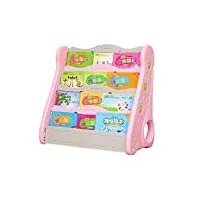 zjz bibliothèque rose, multifonctionnel à quatre couches bébé stockage de jouets enfants livre en plastique de bande dessinée meuble de rangement (size : 82 * 42 * 82cm), pink
