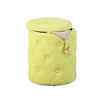 inter link pouf, tissu, jaune-vert, 34 x 34 x 40 cm