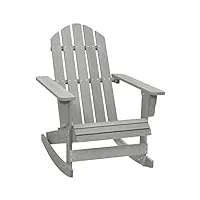 vidaxl chaise à bascule de jardin fauteuil à bascule chaise de patio fauteuil berçant fauteuil de jardin extérieur salon terrasse gris bois