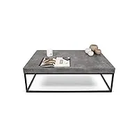 symbiosis petra table basse béton et pieds métal noir 120x75x38 cm