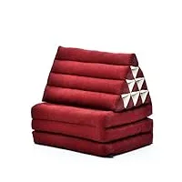 leewadee - matelas pliable confortable avec coussin lecture, futon japonais, chaise de sol ou pouf lit thaï 170 x 53 cm, rouge