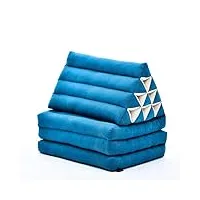 leewadee - matelas pliable confortable avec coussin lecture, futon japonais, chaise de sol ou pouf lit thaï 170 x 53 cm, bleu clair