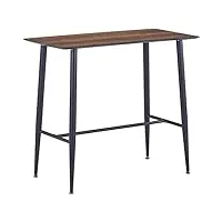 home deco factory hd6441 table mange debout imitation bois, mdf, marron, 115 x 102 x 60 cm
