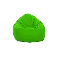 glueckbean gamer pouf poire tailles xxxl xxl xl grande fauteuil de salon pour intérieur et extérieur avec garnissage en polystyrène eps, vert fluo, xl-220