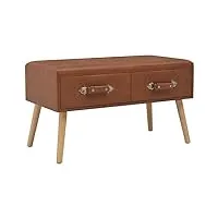 vidaxl banc avec tiroirs banc d'entrée banc de couloir banc de rangement stockage table de chevet table basse maison marron similicuir