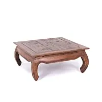 design delights table opium east 80 - 80 x 80 x 35 cm (l x p x h) acajou massif - table d'appoint en bois massif - table basse - couleur : 02 marron clair